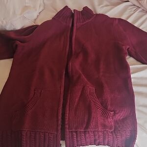 Banana Republic Burgundy Open-Front Cardigan